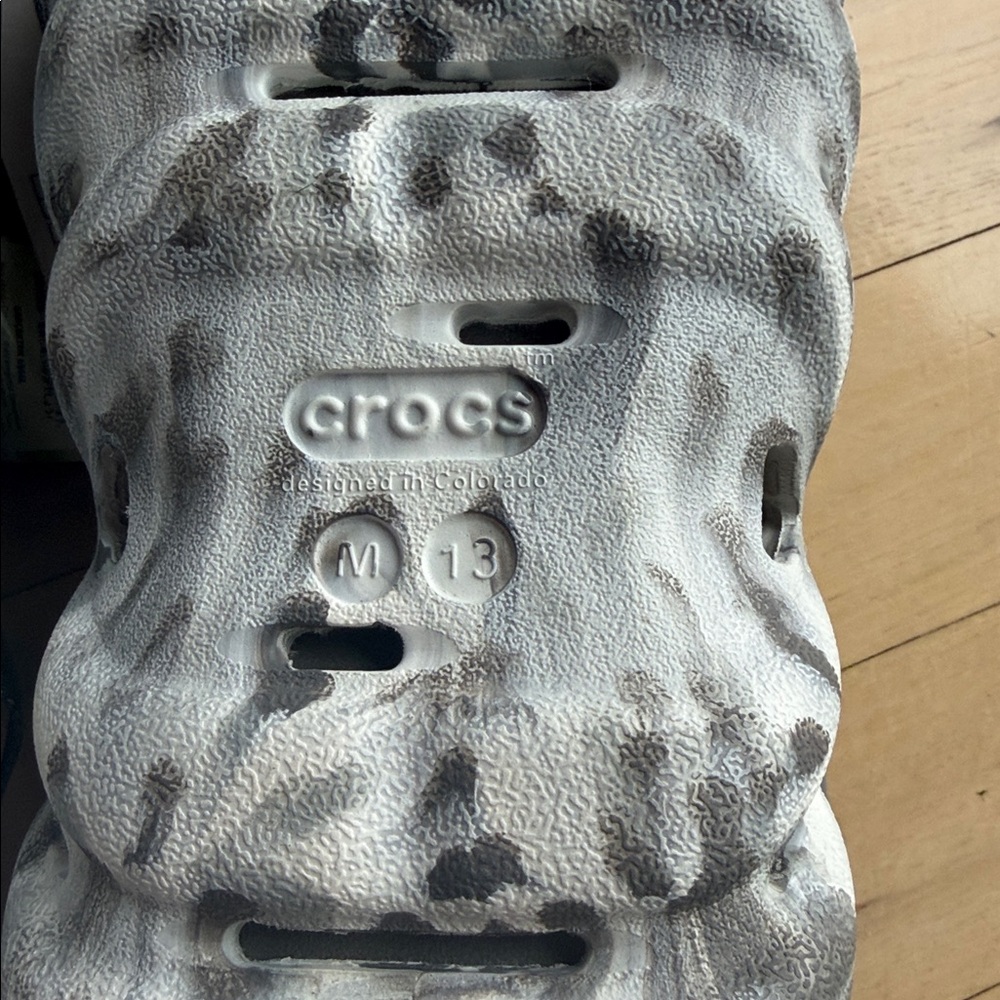 Crocs Echo Clog Marbled Grey‎ White Mens Size 13 Adjustable Turbo Strap NEW - Picture 10 of 16